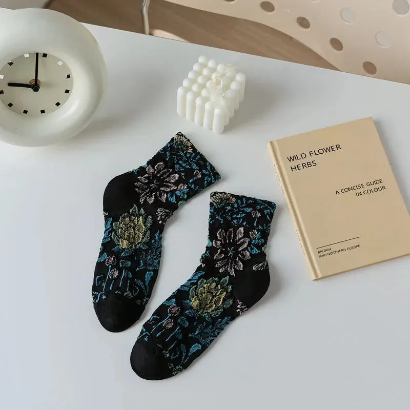 5 Pairs Vintage Pattern Socks