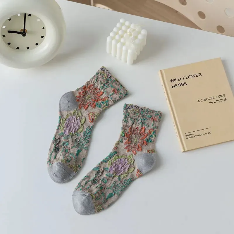 5 Pairs Vintage Pattern Socks