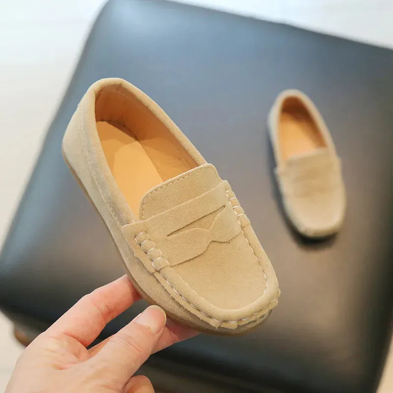ARWEN & AJH GROUP Children's Flats Suede Leather Casual Shoes Spring Autumn New Solid Slip on Boys Shoes Kids Loafers Girls Dress Party Shoes 구두
