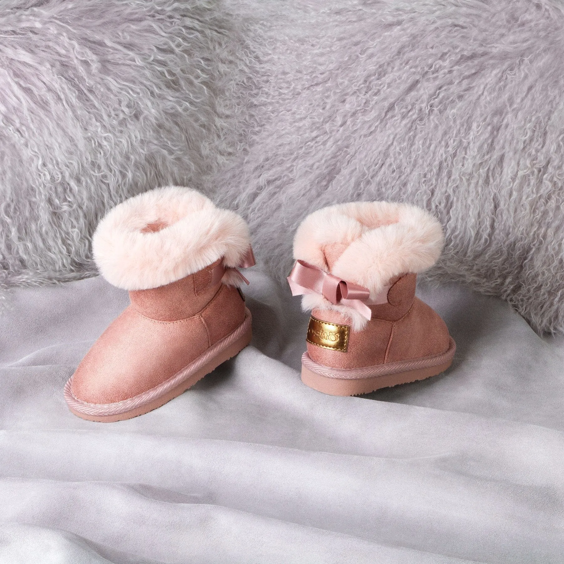 Baby's Pink Australian Boots with Bow