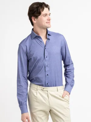 Blue 4-Flex Stretch Cotton Shirt