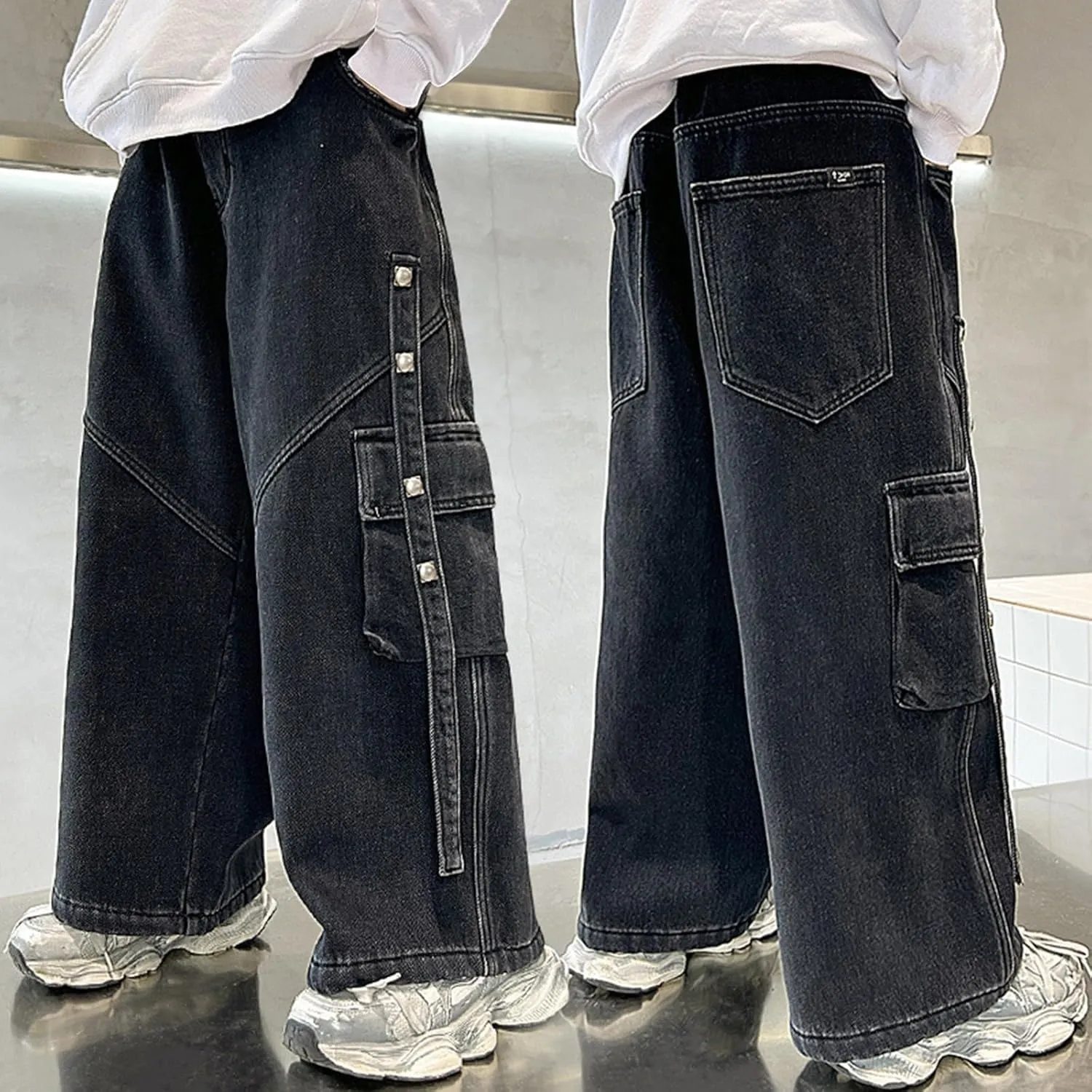 Boys Loose Jeans for Spring Summer and Autumn Medium and Large Children's Personalized How to Pair Outfits
