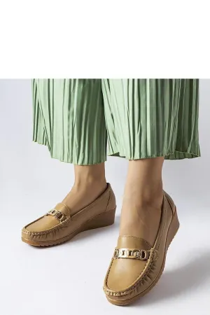Brown moccasins with a buckle