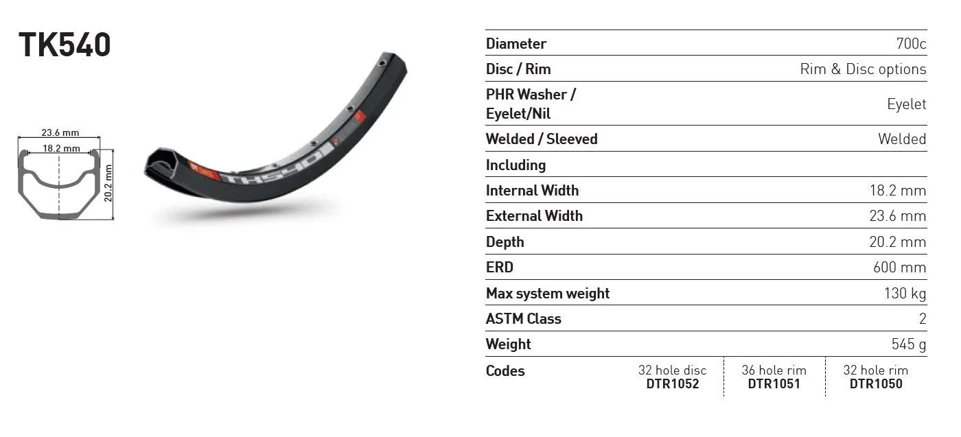 DT Swiss Rim TK540 32H 29/700C Trekking