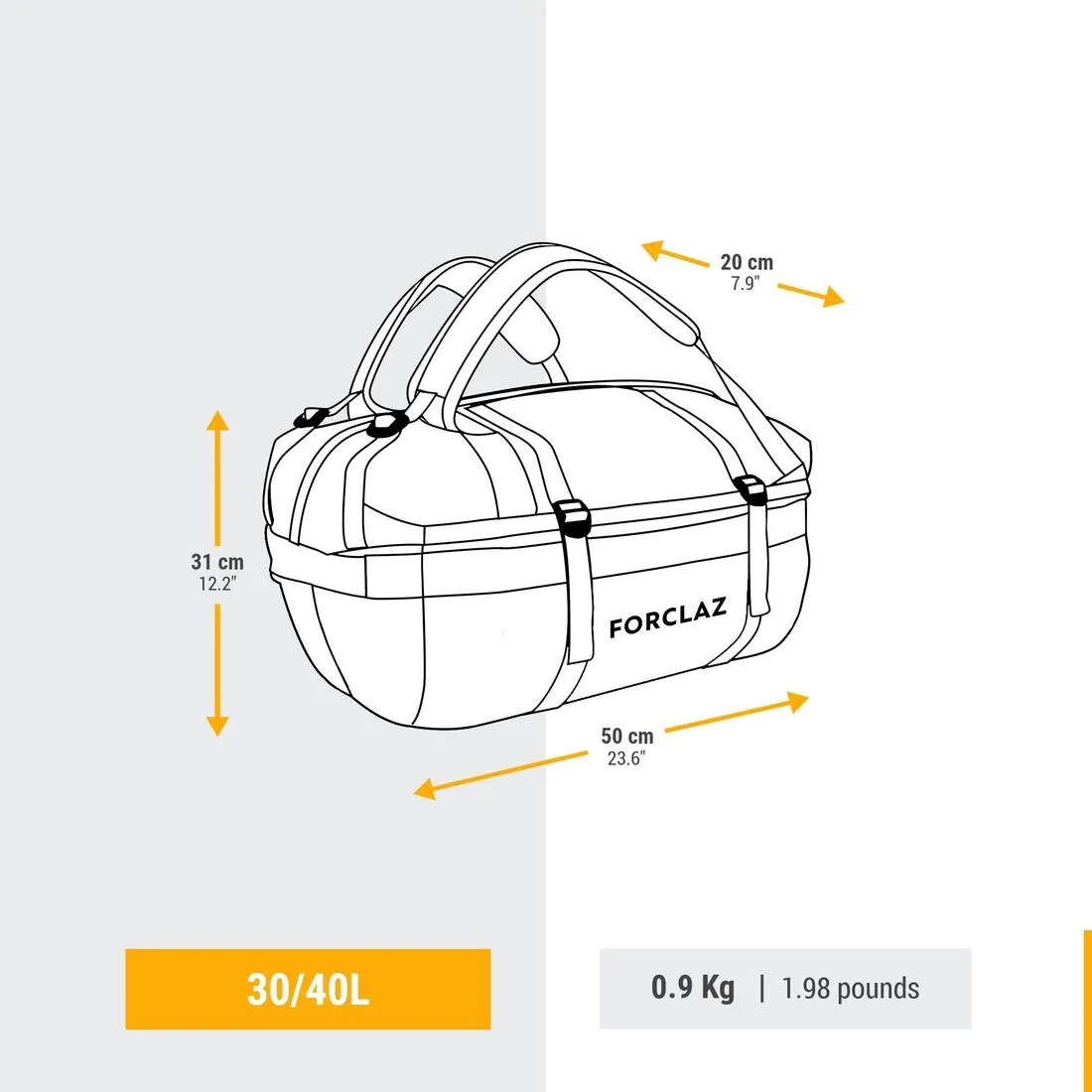 Duffle Carry Bag 30/40L - Extend Grey
