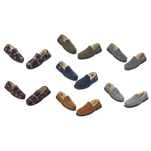 Dunlop Moccasins Loafers Faux Sheepskin Slippers with Rubber Sole for Men