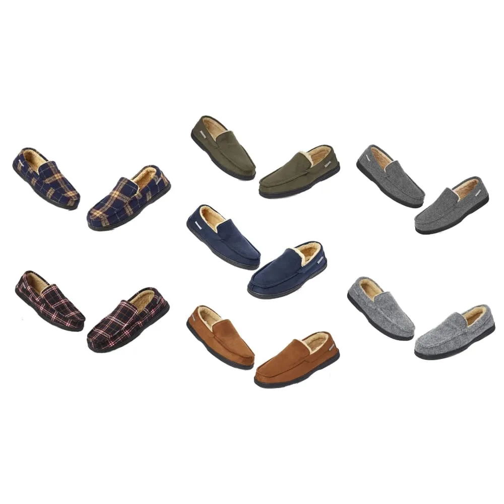 Dunlop Moccasins Loafers Faux Sheepskin Slippers with Rubber Sole for Men