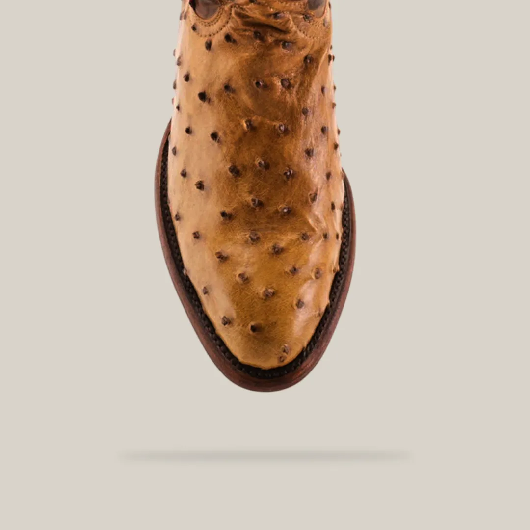 Exotic Full Quilt Ostrich - Paja - Round Toe