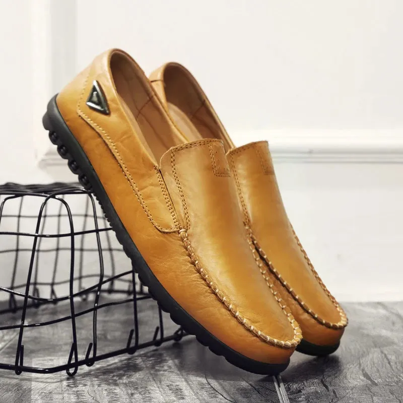 Genuine Leather Slip on Loafers