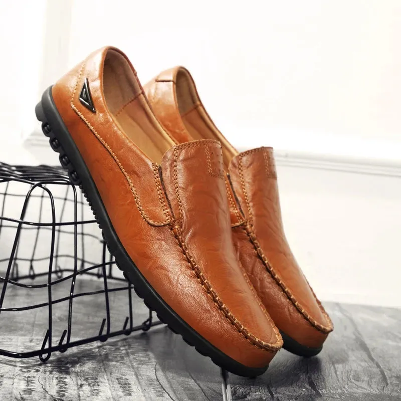 Genuine Leather Slip on Loafers