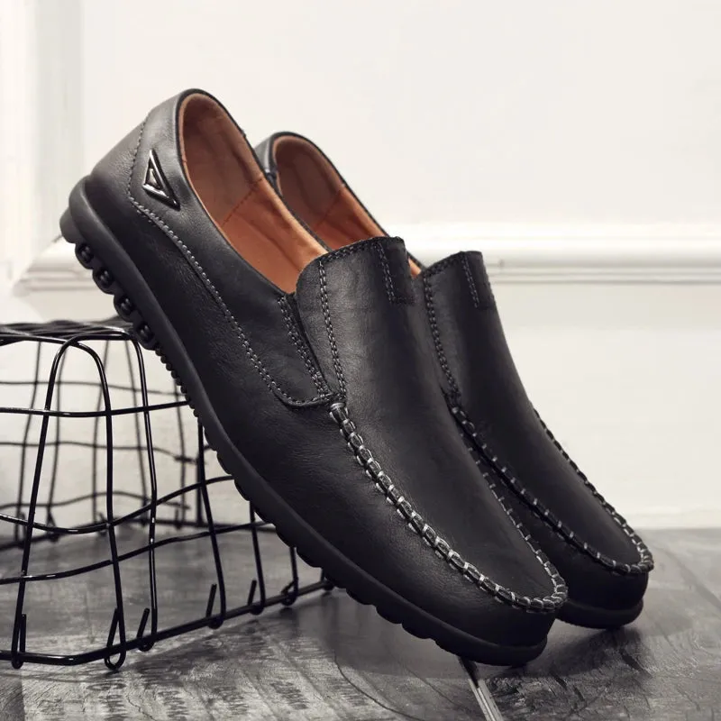 Genuine Leather Slip on Loafers