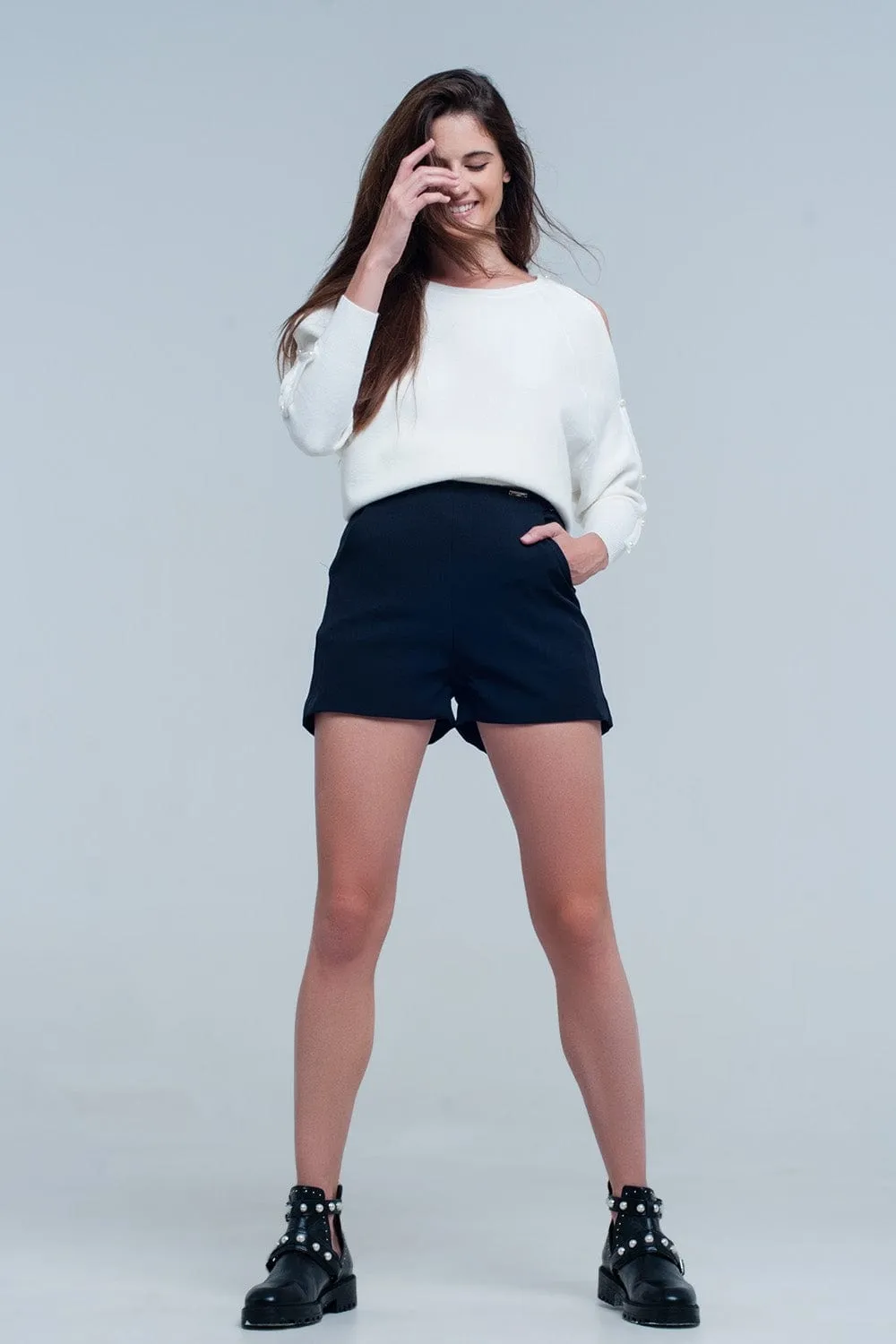 High Waist Black Shorts