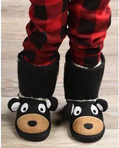 Kids Slippers / Boots | Bear | Black