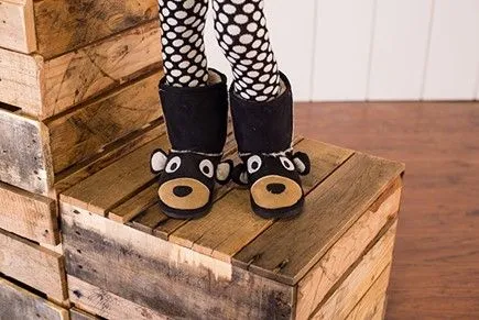 Kids Slippers / Boots | Bear | Black