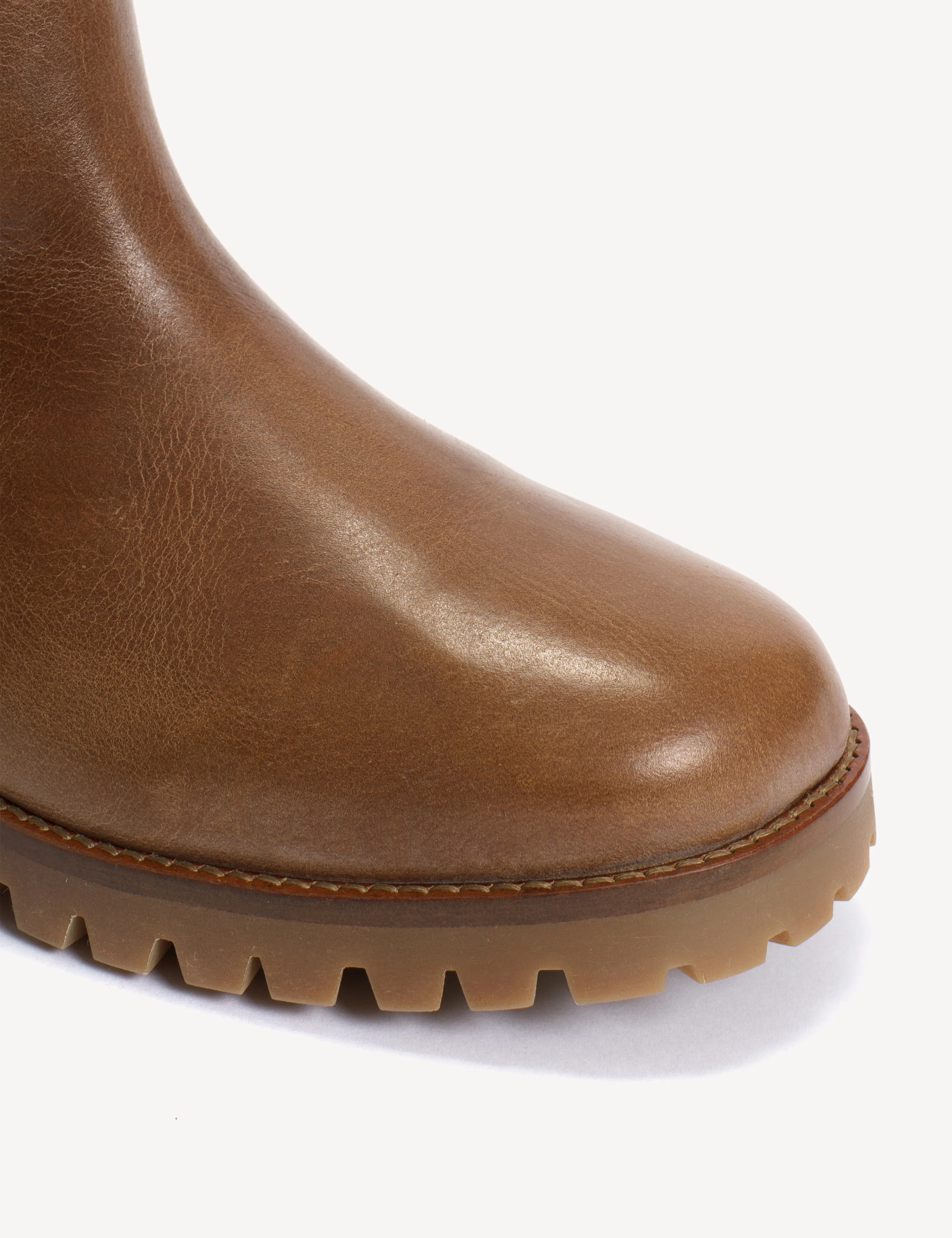 Kimmi Boot In Dark Tan Escovado Leather
