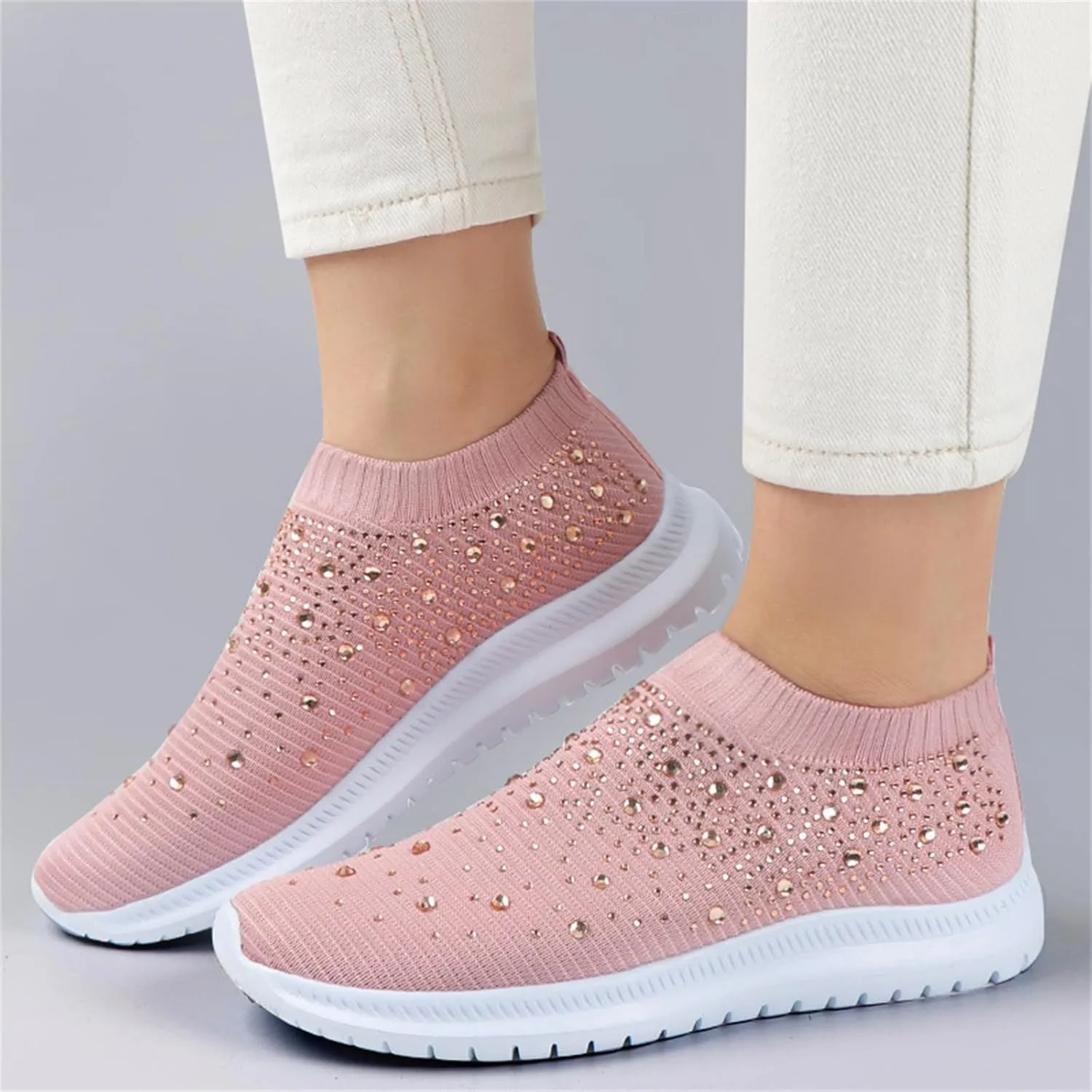 Lausiuoe Running Shoes For Women Arch Support Slip On Walking Shoes Lightweight Casual Fashion Sneakers Tennis Shoes