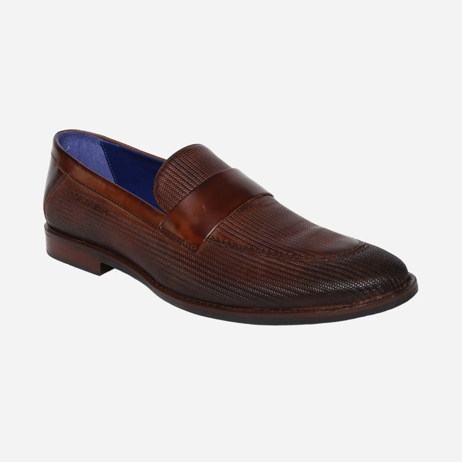 Masabih Genuine Leather Brown Printed Loafer Slipon Shoes for Men