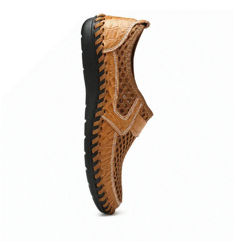 Men Stitching Honeycomb Mesh Soft Loafers Breathable Outdoor Casual Shoes