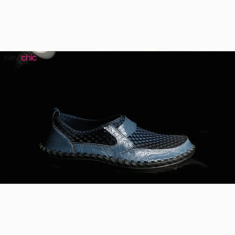 Men Stitching Honeycomb Mesh Soft Loafers Breathable Outdoor Casual Shoes