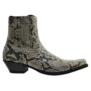 Men's Cowboy Boots Sendra 4375P Natural Python Skin Cuban Heel