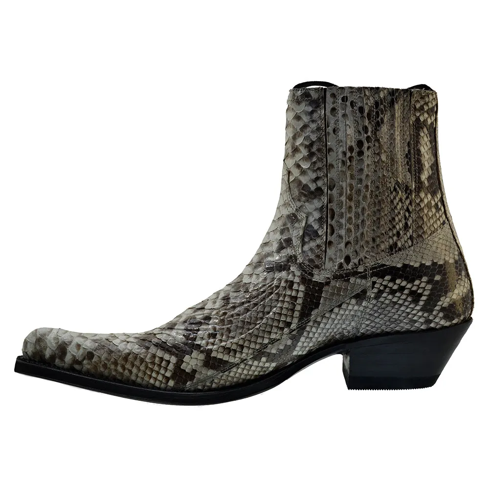 Men's Cowboy Boots Sendra 4375P Natural Python Skin Cuban Heel