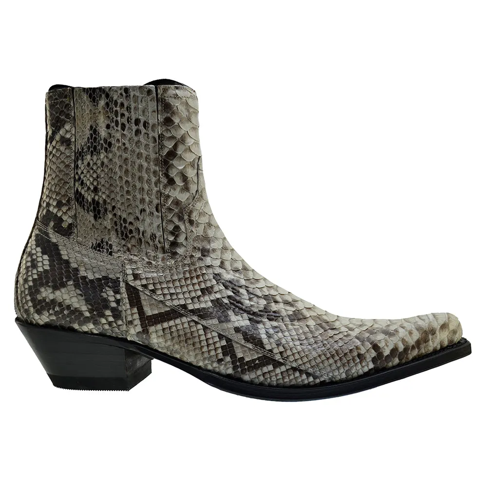 Men's Cowboy Boots Sendra 4375P Natural Python Skin Cuban Heel