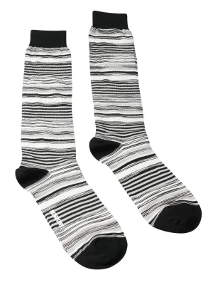 Missoni GM00CMU4658 0003 Gray/Black Striped Knee Length Socks