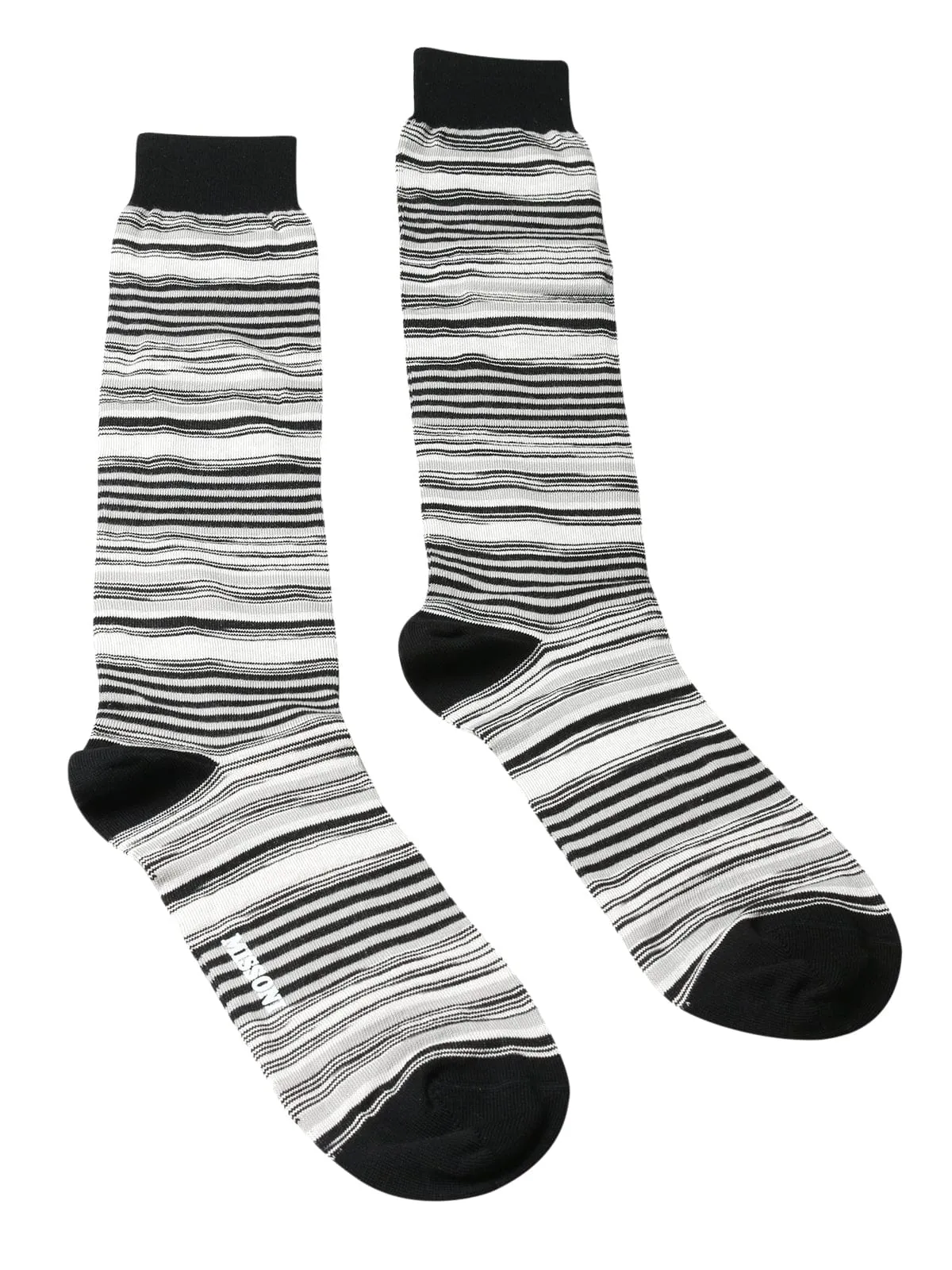 Missoni GM00CMU4658 0003 Gray/Black Striped Knee Length Socks