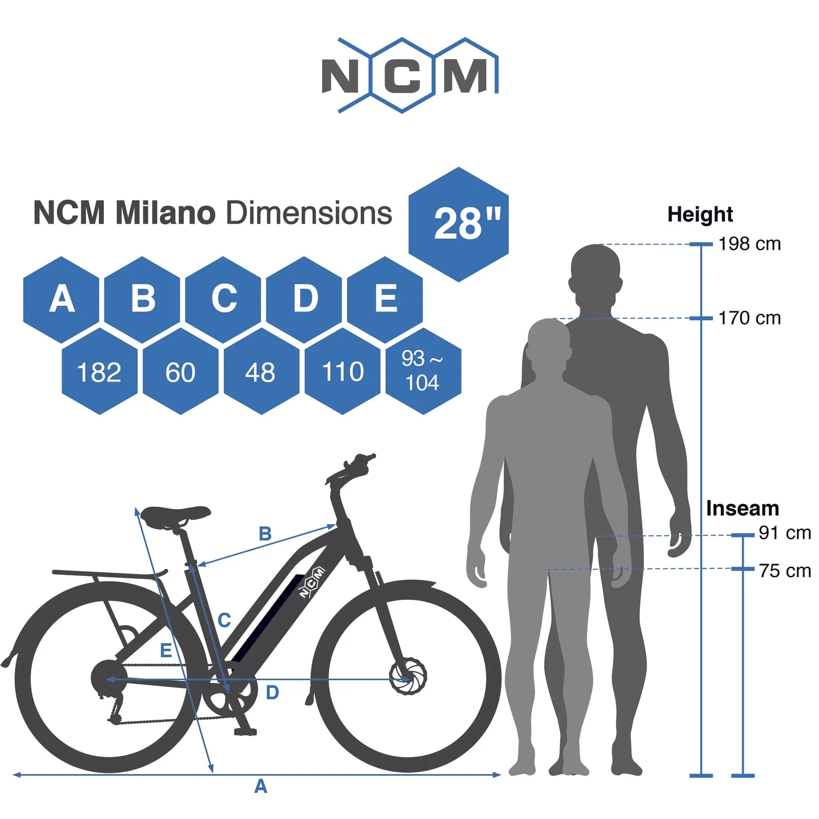 NCM Milano Plus Trekking 28inch e-Bike