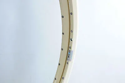 PAIR RYDE Z2000 CREAM 700c 622 x19 36 SPOKE DOUBLE DUAL WALL BIKE RIMS EYELETS