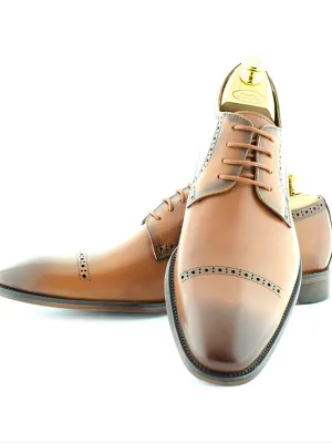 Paolo Vandini Tan Chisel Toe Derby Shoes