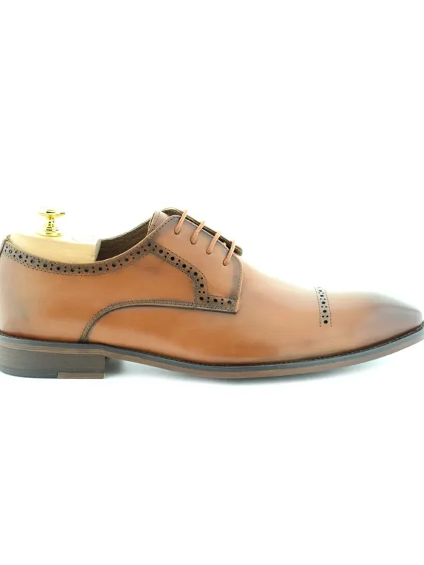 Paolo Vandini Tan Chisel Toe Derby Shoes