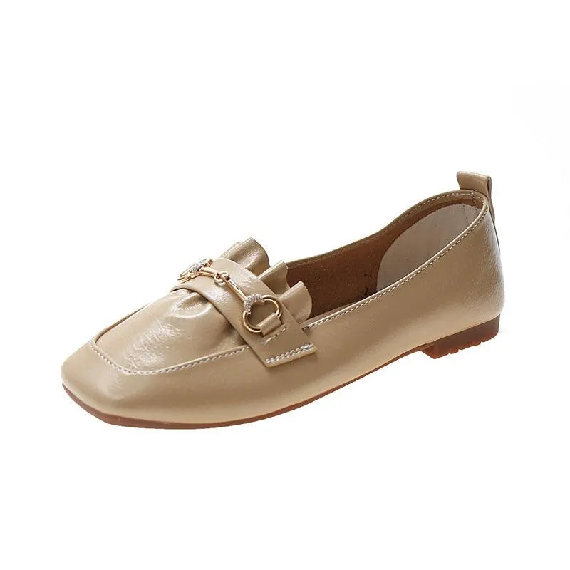 Small Leather Shoes, Leisure Spring And Autumn Loafers, Soft Leather Peas Shoes