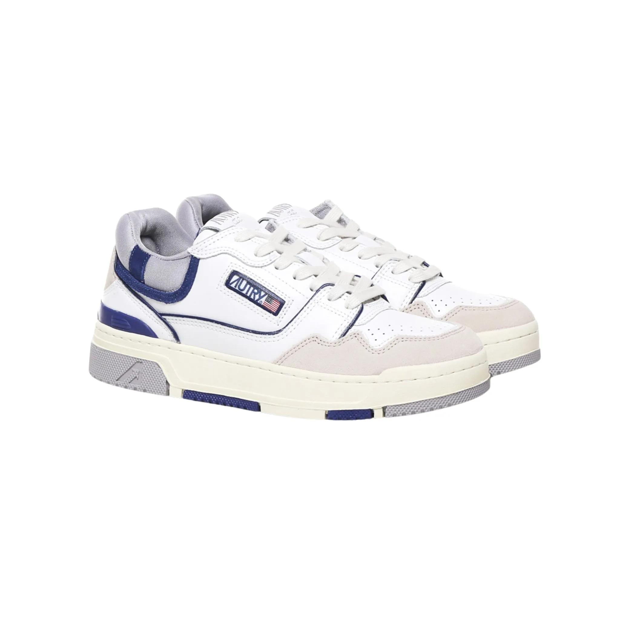 Sneakers Uomo Bianche con dettagli Blu