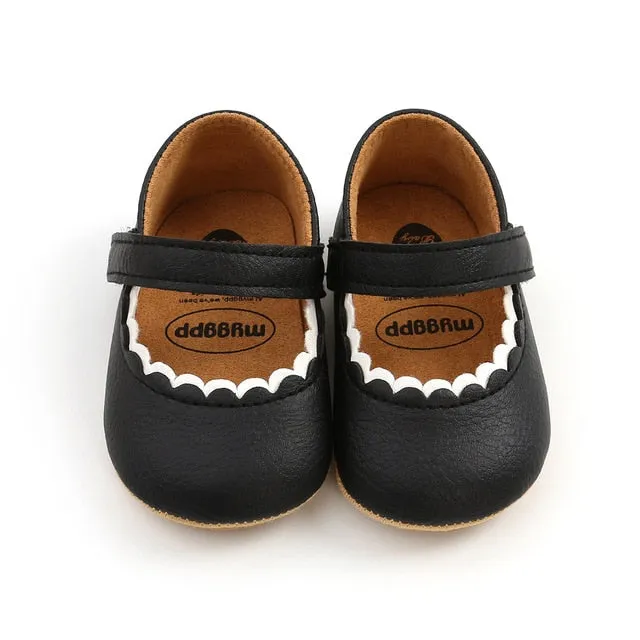 Spring Baby Shoes PU Leather Newborn Girls Shoes First Walkers Princess Bowknot Baby Prewalker