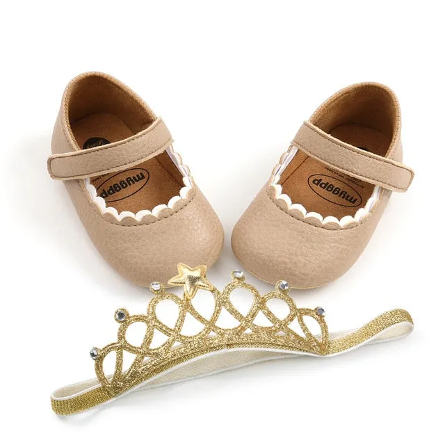 Spring Baby Shoes PU Leather Newborn Girls Shoes First Walkers Princess Bowknot Baby Prewalker