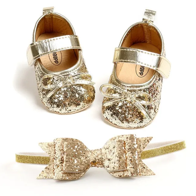 Spring Baby Shoes PU Leather Newborn Girls Shoes First Walkers Princess Bowknot Baby Prewalker