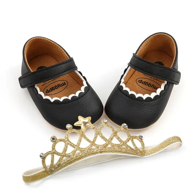 Spring Baby Shoes PU Leather Newborn Girls Shoes First Walkers Princess Bowknot Baby Prewalker