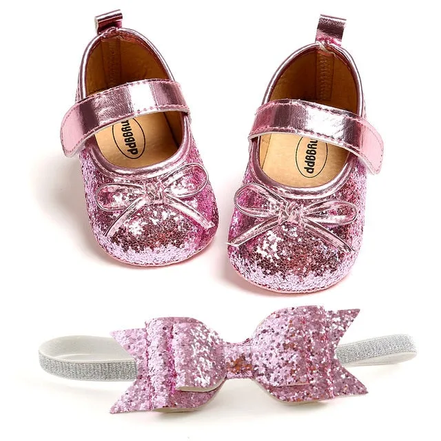 Spring Baby Shoes PU Leather Newborn Girls Shoes First Walkers Princess Bowknot Baby Prewalker