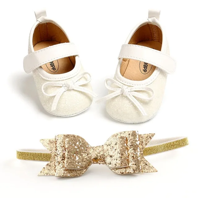 Spring Baby Shoes PU Leather Newborn Girls Shoes First Walkers Princess Bowknot Baby Prewalker