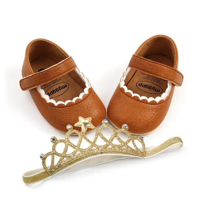 Spring Baby Shoes PU Leather Newborn Girls Shoes First Walkers Princess Bowknot Baby Prewalker