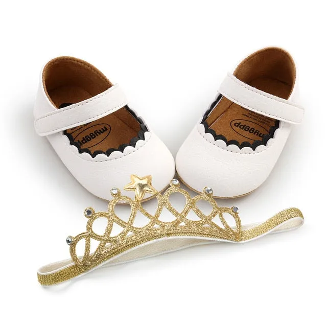 Spring Baby Shoes PU Leather Newborn Girls Shoes First Walkers Princess Bowknot Baby Prewalker