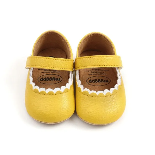 Spring Baby Shoes PU Leather Newborn Girls Shoes First Walkers Princess Bowknot Baby Prewalker