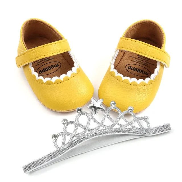 Spring Baby Shoes PU Leather Newborn Girls Shoes First Walkers Princess Bowknot Baby Prewalker