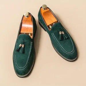 Stuttgart | Klassische Orthopdische Wildleder-Slipper mit Quasten