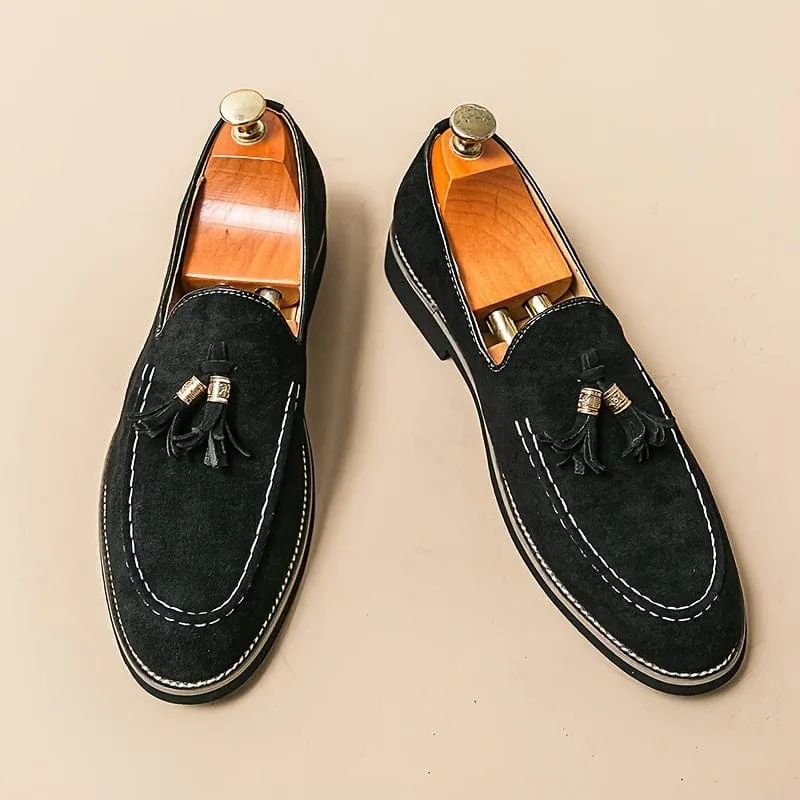 Stuttgart | Klassische Orthopdische Wildleder-Slipper mit Quasten
