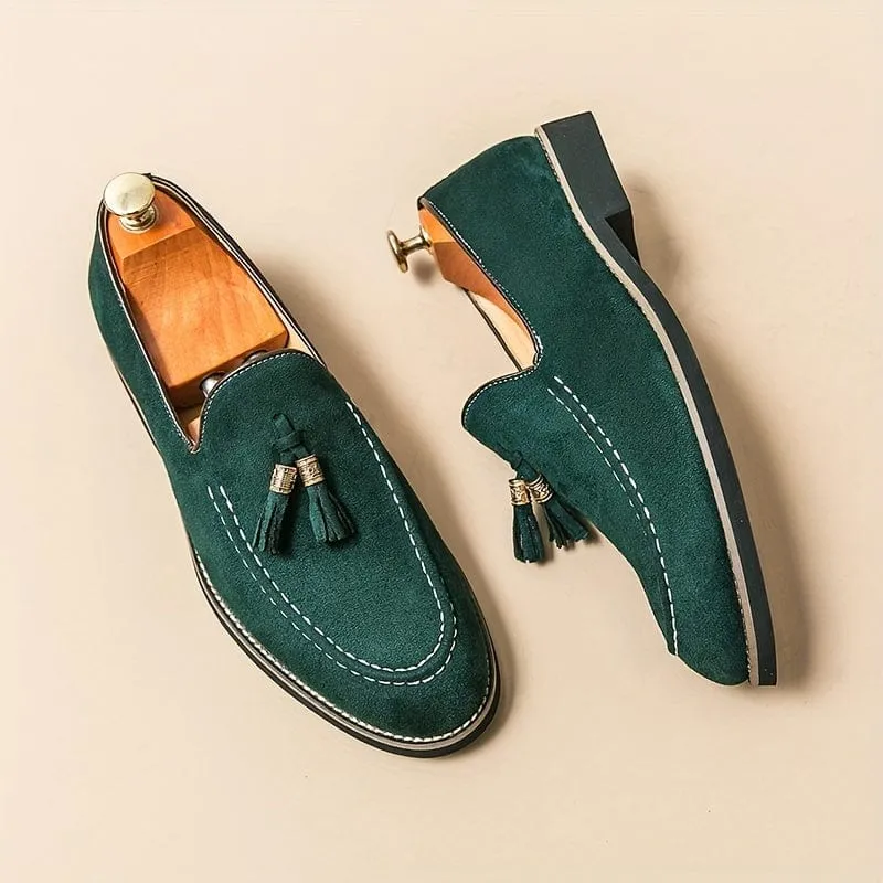 Stuttgart | Klassische Orthopdische Wildleder-Slipper mit Quasten