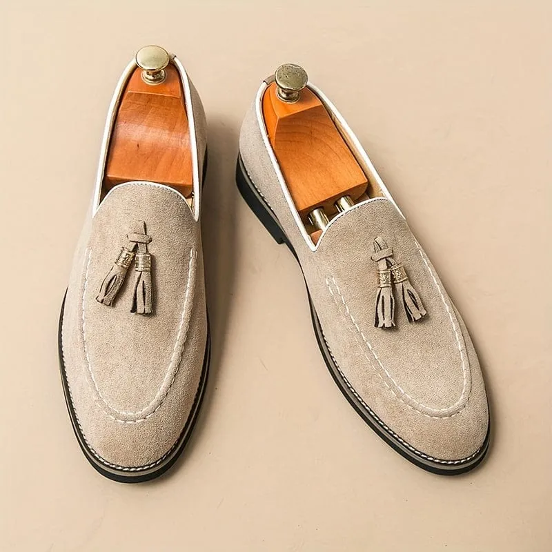 Stuttgart | Klassische Orthopdische Wildleder-Slipper mit Quasten