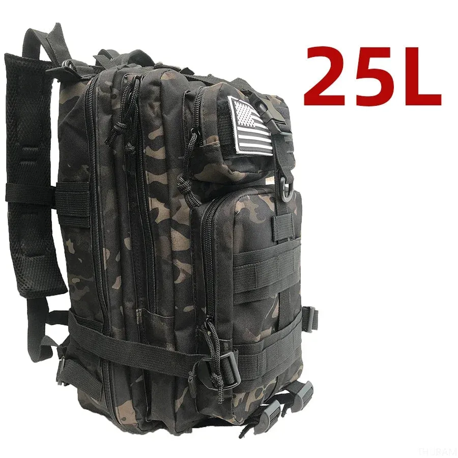 Tactical Backpack Sturdy Nylon Waterproof camping and hiking