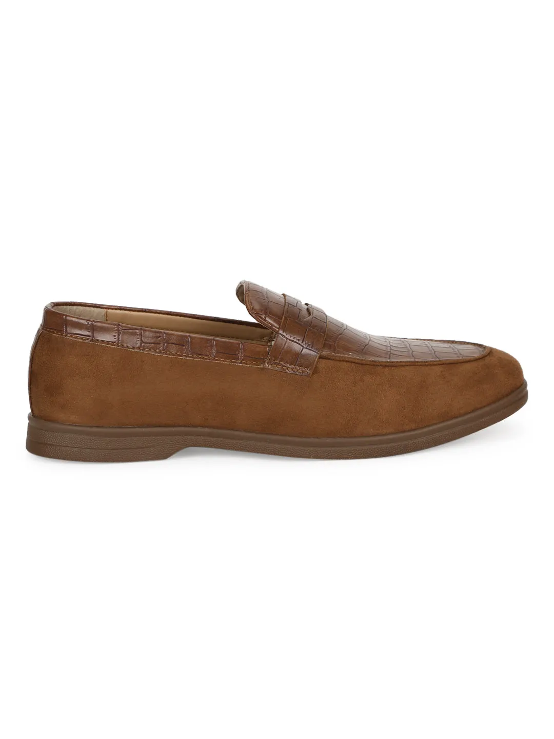 Tan PU Croc Pattern Men's Loafers (TC-SM-5004-TAN)